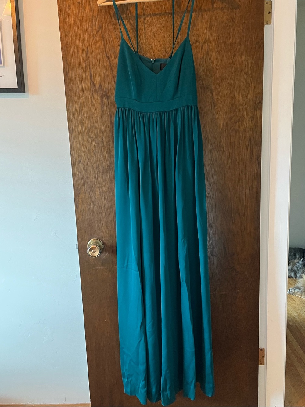 J. Crew Teal Spaghetti-Strap Maxi Dress